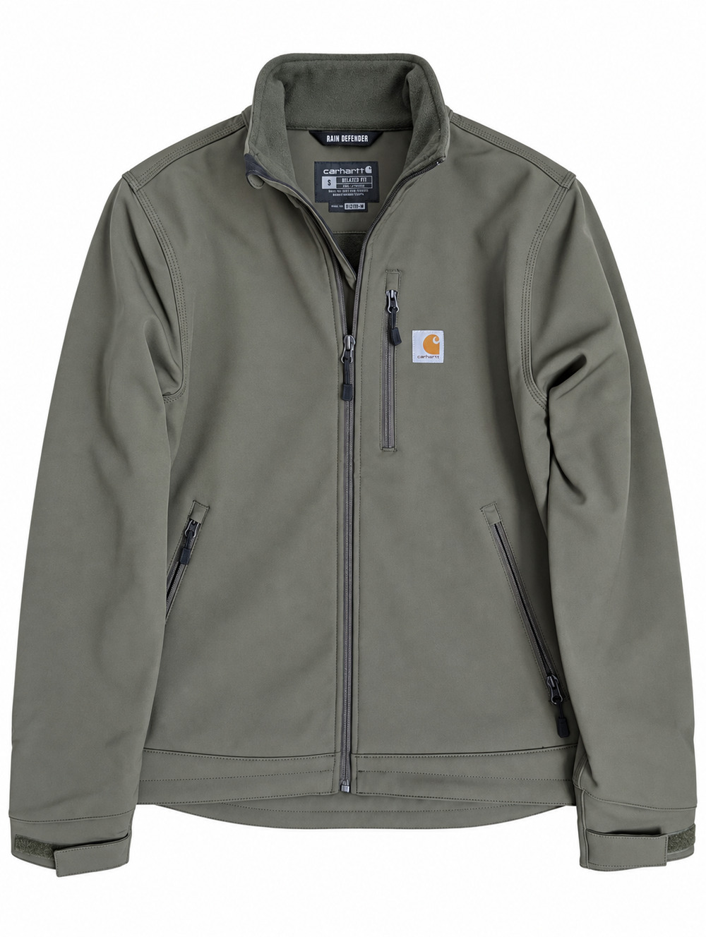 Carhartt Rain Defender Softshell Jacket Mens S Olive Green Relaxed Fit NWT